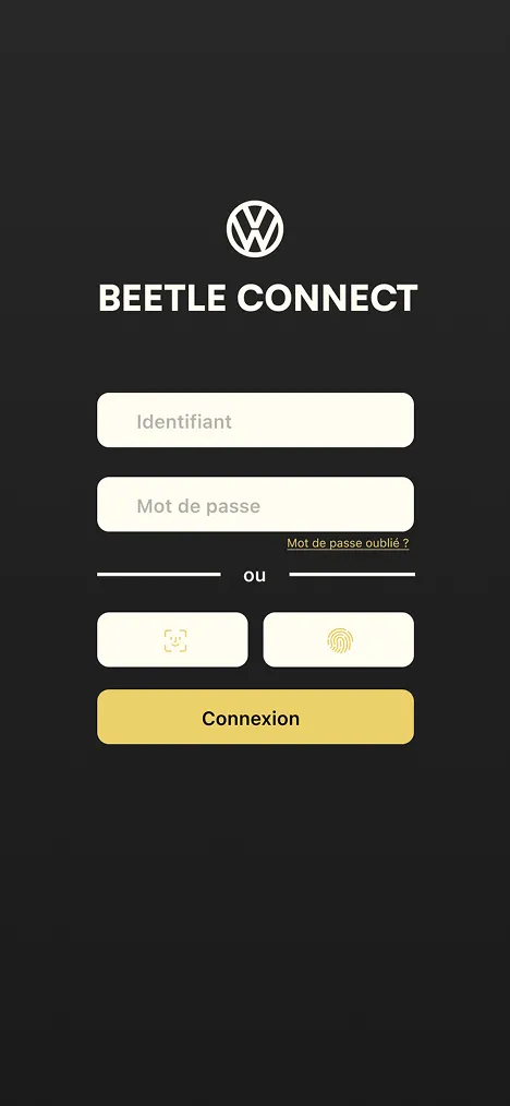 L'écran de connexion.
